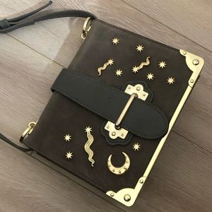 Gray and Gold Side Body Bag